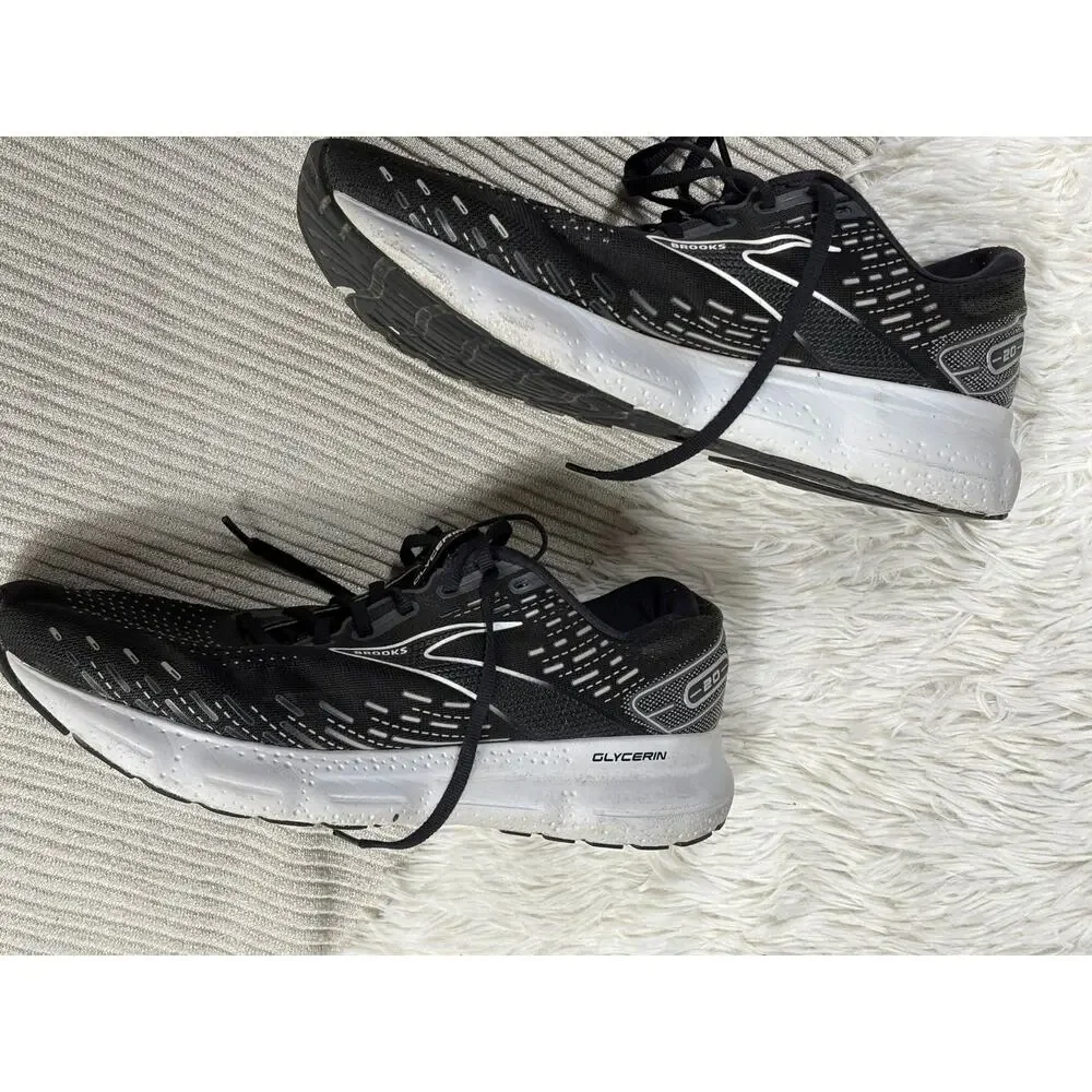 Brooks Glycerin 20 Sneakers Men Size 12.5 Shoes Running Black White Mesh Fit2Run